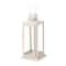 8" White Metal Starlight Hanging Candle Lantern